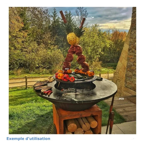 Anneau Et Brochettes De Cuisson Verticale Brazil Pour Braséro Plancha Ofyr 100