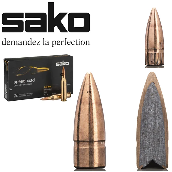 Balles Sako Speedhead FMJ 222 Rem Range 50 Grains Par 100
