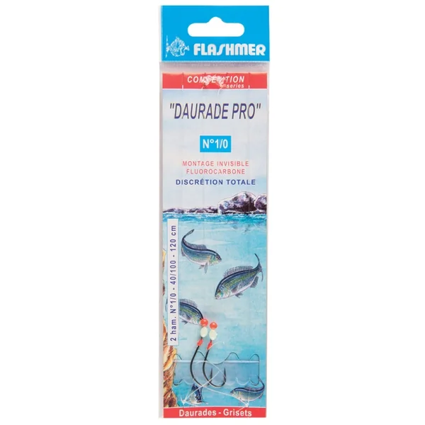 Bas de Ligne Daurade Pro Fluorocarbone 2 Hameçons N° 4