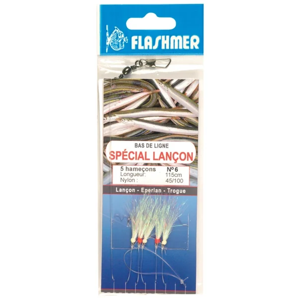 Bas de Ligne Spécial Lançons 5 Hameçons N°12 Assortis