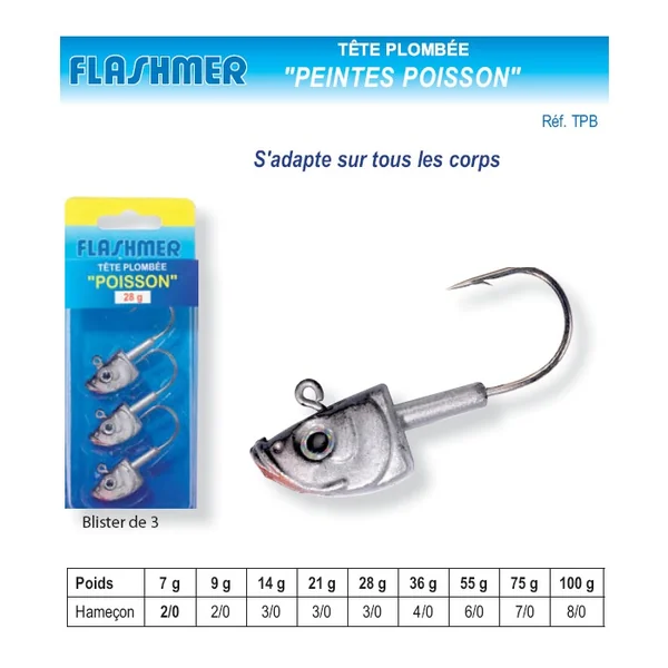 Blister de 3 Têtes Peintes Poisson