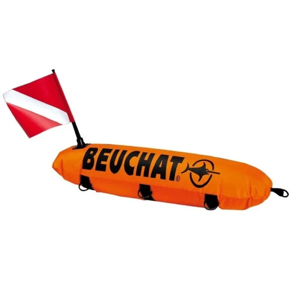 Bouée longue gonflable chasse sous marine Beuchat Double Enveloppe Torpedo