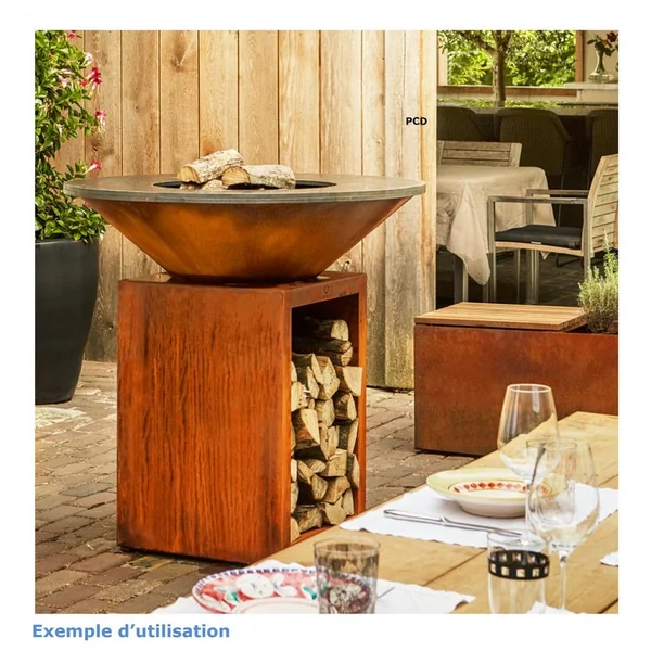 Braséro Plancha Ofyr Classic Storage Corten 100