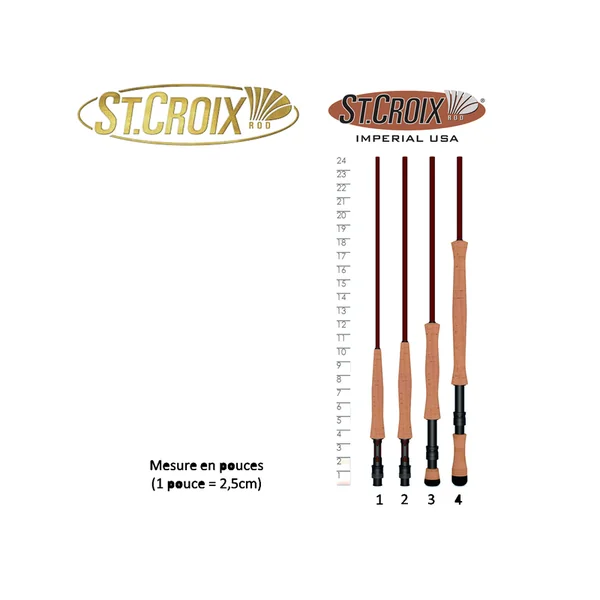 CANNE MOUCHE ST CROIX IMPERIAL USA 8 PIEDS SOIE 4 4 BRINS