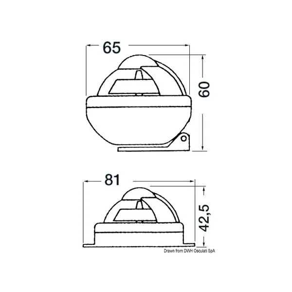 Compas Riviera Comet gris sur étrier Ø 80 mm