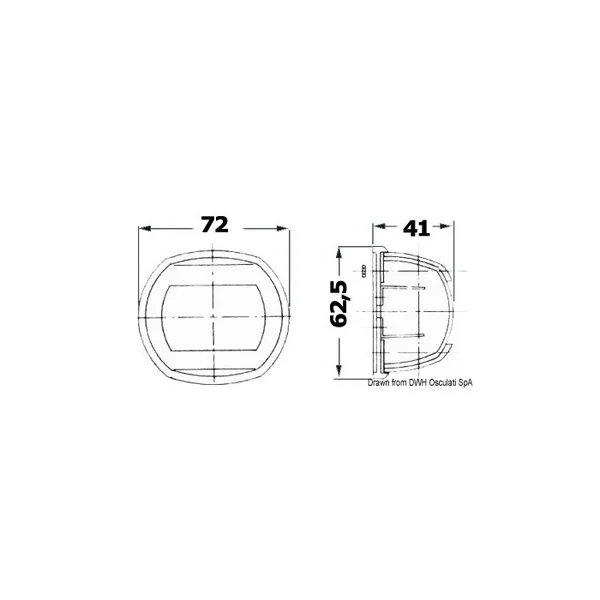 Feux de navigation Osculati Compact 12 LED en inox AISI 316 poli miroir