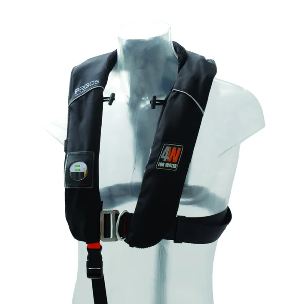 Gilet sauvetage gonflable 4Water Argos pro sensor noir + harnais