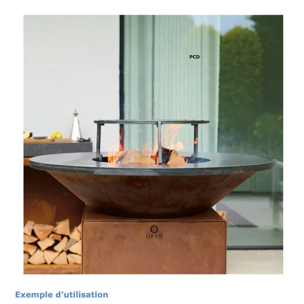 Grille Ronde Pour Braséro Plancha Ofyr 75 Corten