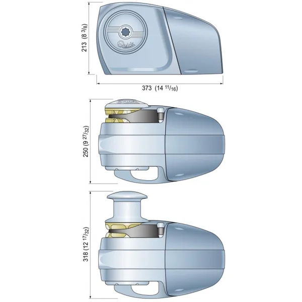 Guindeau Quick horizontal Hector 1000W 12V 10 mm • avec poupée gauche