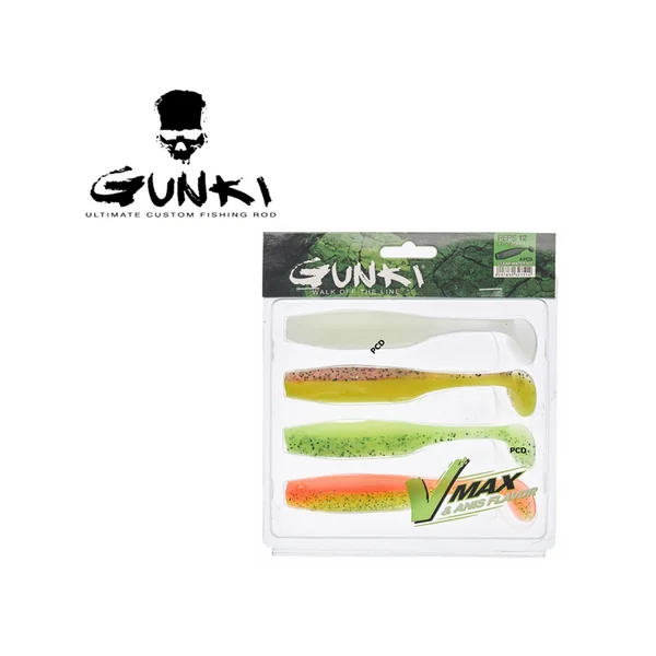 KIT LEURRES SOUPLES GUNKI PEPS DARK WATER 2 7CM PAR 4