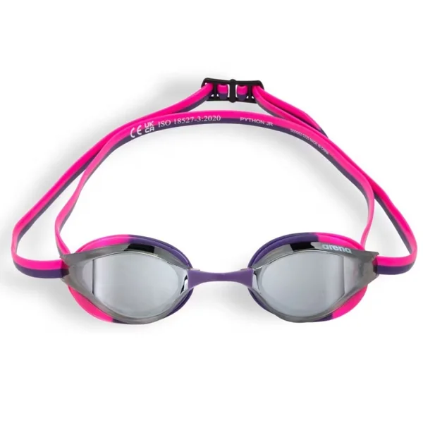 Lunettes de natation Arena Python Junior Mirror - Silver shoking pink plum