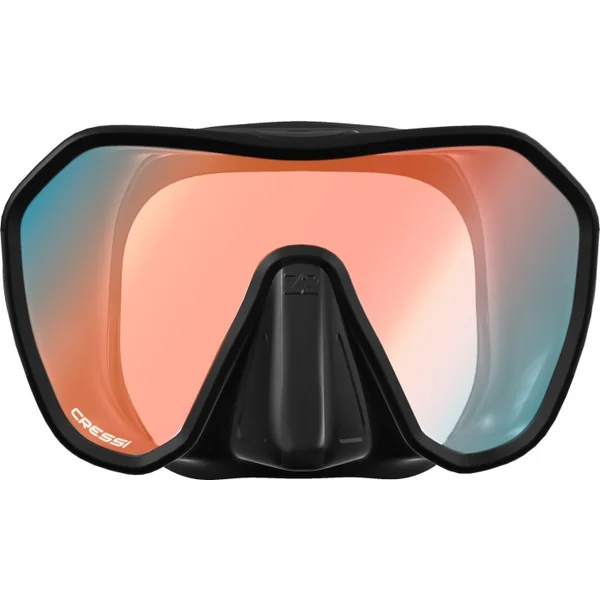 Masque de plongée Cressi Z2 Noir / UV 380 verres Bleu-orange