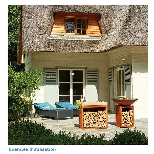 Meuble Butcher Block Storage 90 Corten Et Bois De Teck Ofyr