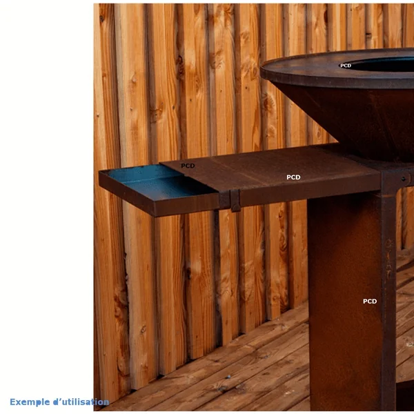 Mini Tiroir Additionnel Pour Braséros Oyat B.B.O 58 Acier Corten