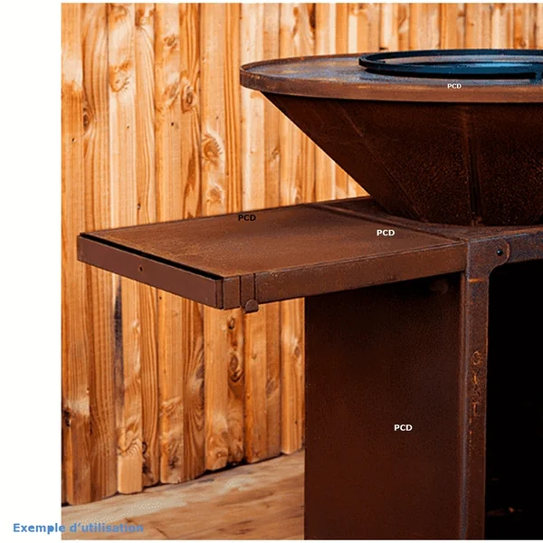 Mini Tiroir Additionnel Pour Braséros Oyat B.B.O 58 Acier Corten