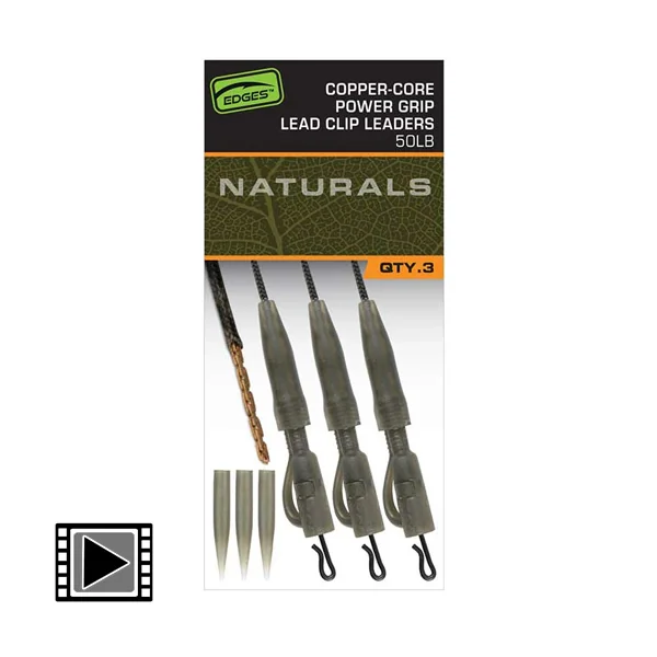 Montage Fox Edges Naturals Copper-Core Power Grip Lead Clip (par 3)