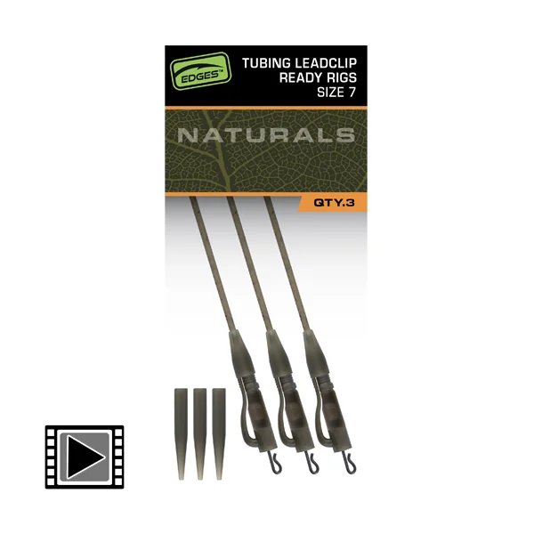Montage Fox Edges Naturals Tubing Leadclip Ready Rigs (par 3)