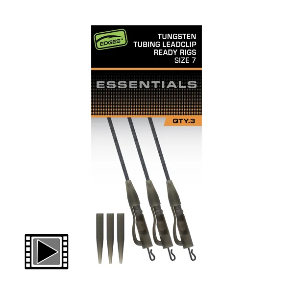 Montage Fox Edges Tungsten Tubing Leadclip Ready Rigs (par 3)