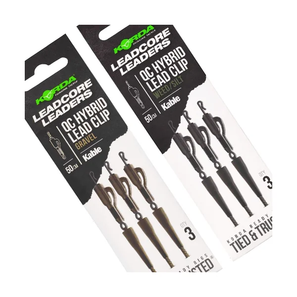 Montage Korda Kable Leadcore Hybrid LC QC Swivel 50cm (par 3)