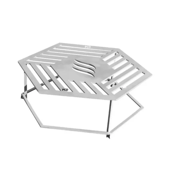 Pack Promo Braséro Plancha Hexagone Agape 85 Corten Avec Grille Et Etouffoir