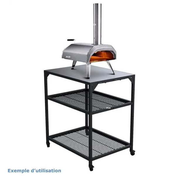 Pack Promo Four A Pizza Multi Combustible Portable Ooni Karu 12G Et Table Inox Modulaire Medium