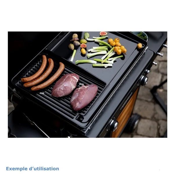 Plancha Gaz Campingaz Blue Flame LX En Fonte Emaillée Avec Housse Et Couvercle