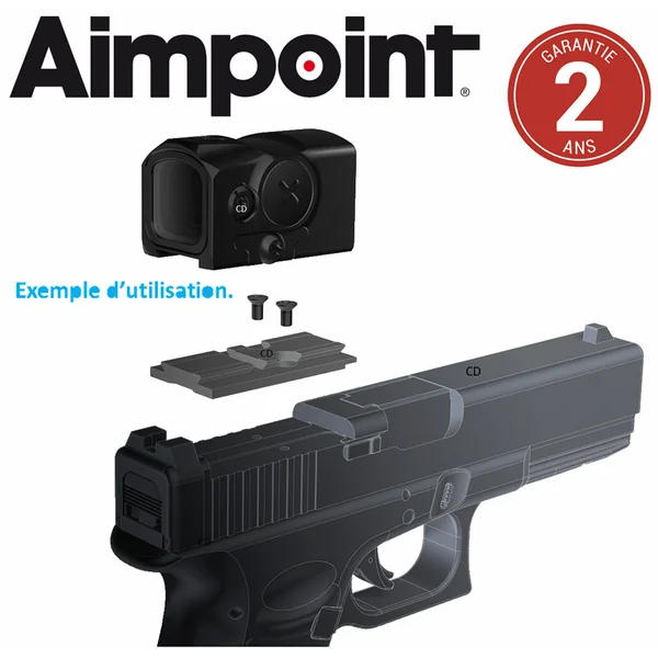 Plaque Adaptatrice Acro Aimpoint Pour Montage Sur Walther QR Match