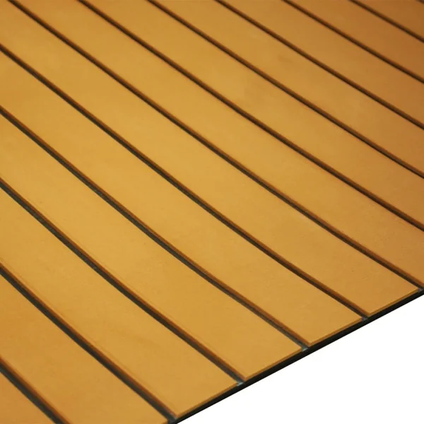 Plaque de pad EVA 6MM 240x90cm imitation bois Teck avec lignes noires