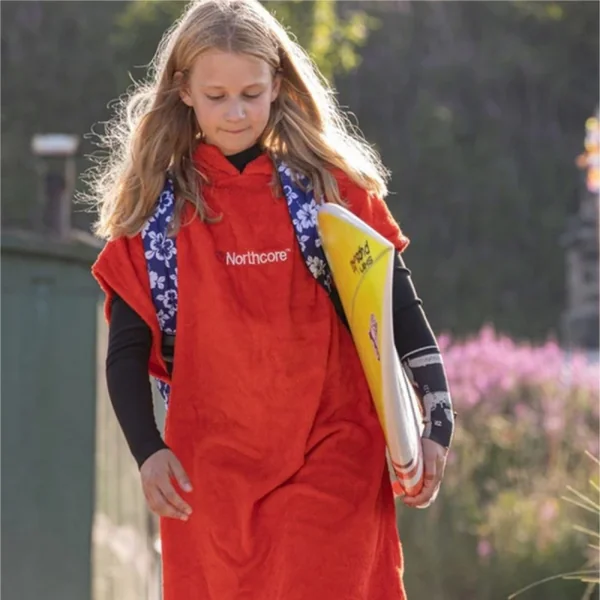 Poncho de bain enfant Northcore Beach Basha Rouge