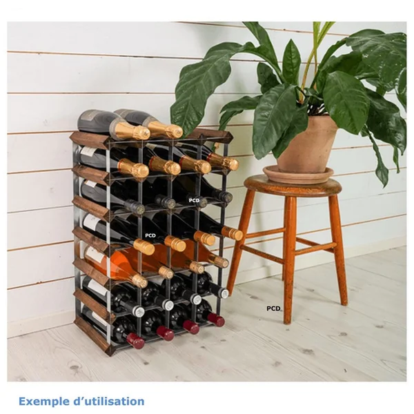 Porte Bouteille Traditional Wine Rack Co 30 Bouteilles Chêne Foncé