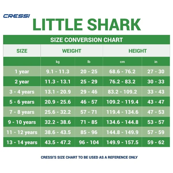 Shorty de Natation enfant Cressi Little Shark - 2 mm - Black/Lime