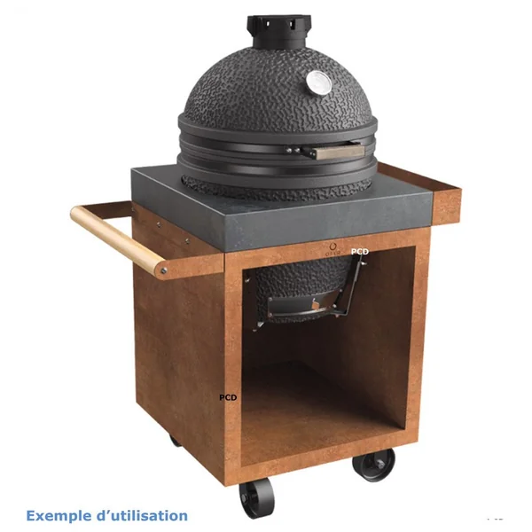 Table Corten 65 Pro Béton Ofyr Pour Kamado The Bastard