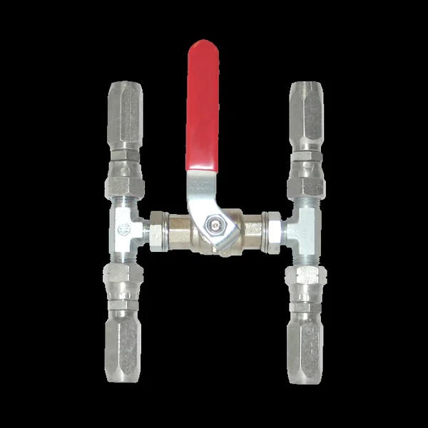 Vanne by-pass tuyau souple Ø10 mm + embouts récupérables Lecomble et Schmidt